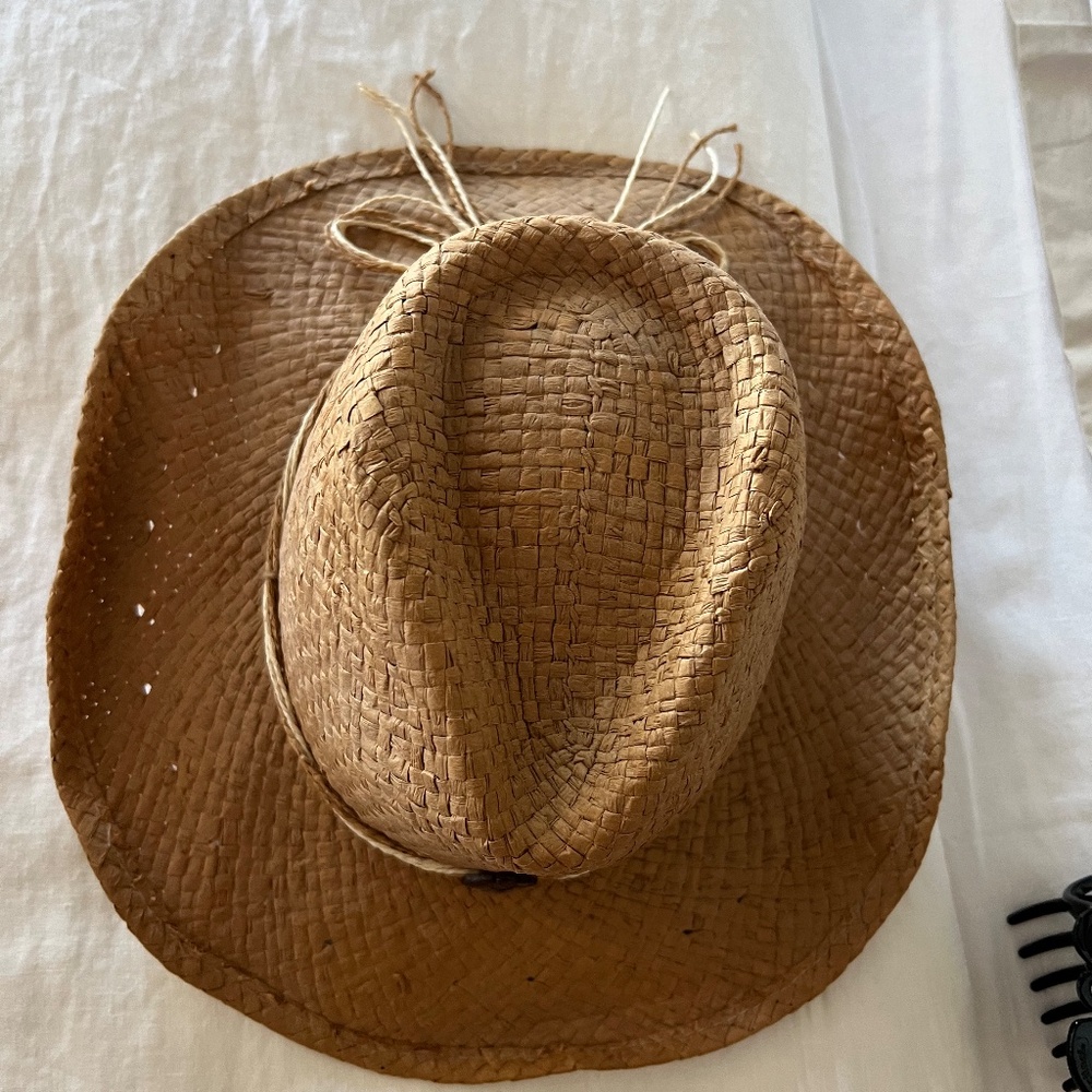 San Diego Hat Company Brown Straw Hat with Button Detail - Picture 3 of 11
